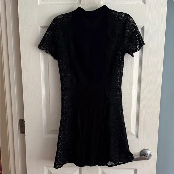 For Love and Lemons Black Lace Dress with White Tie - Picture 4 of 4